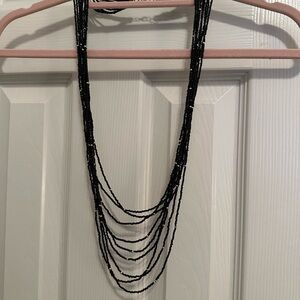 Elegant Black Beaded Necklace
